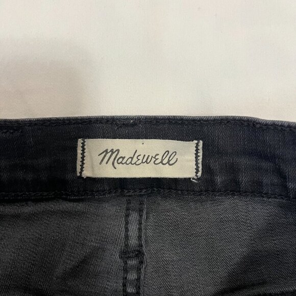 Madewell Black 10" High Rise Skinny Button Fly Fringe Jeans | Size 23P - Picture 4 of 7